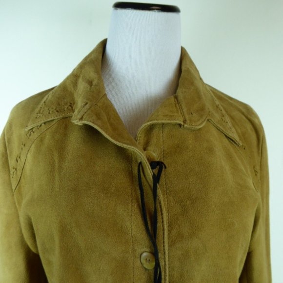 MONTEVIDEO SUEDE whip stiched SHIRT jacket M - Picture 2 of 12